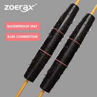 zoerax rj45 connector waterproof ip67 ethernet network cable connector coupler outdoor lan coupler adapter female for cat5e cat6