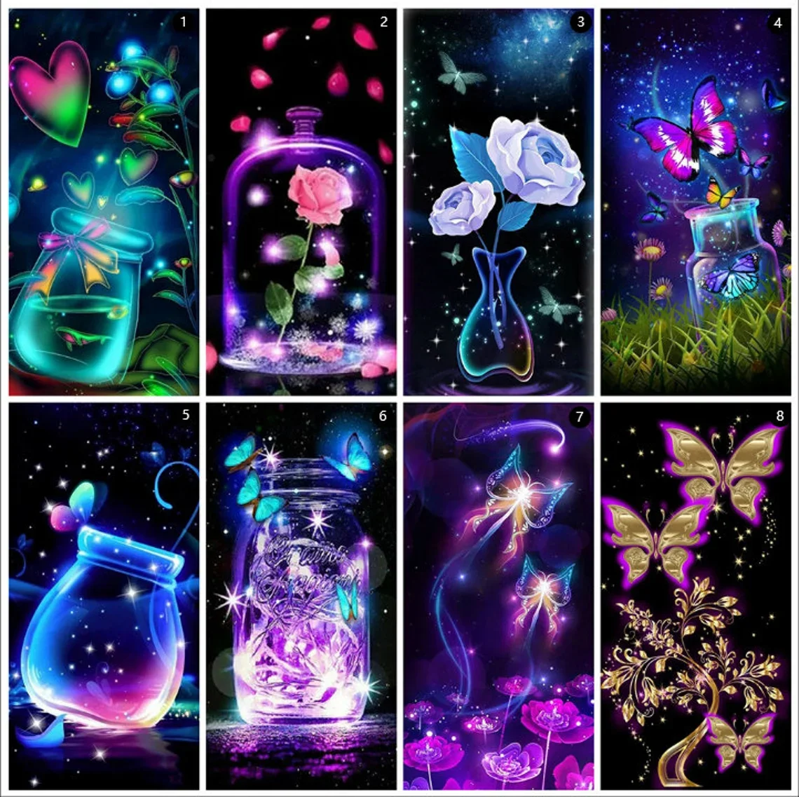 

Home decoration 3D DIY square / round diamond embroidery, beautiful butterfly cross stitch kit, abstract mosaic diamond painting