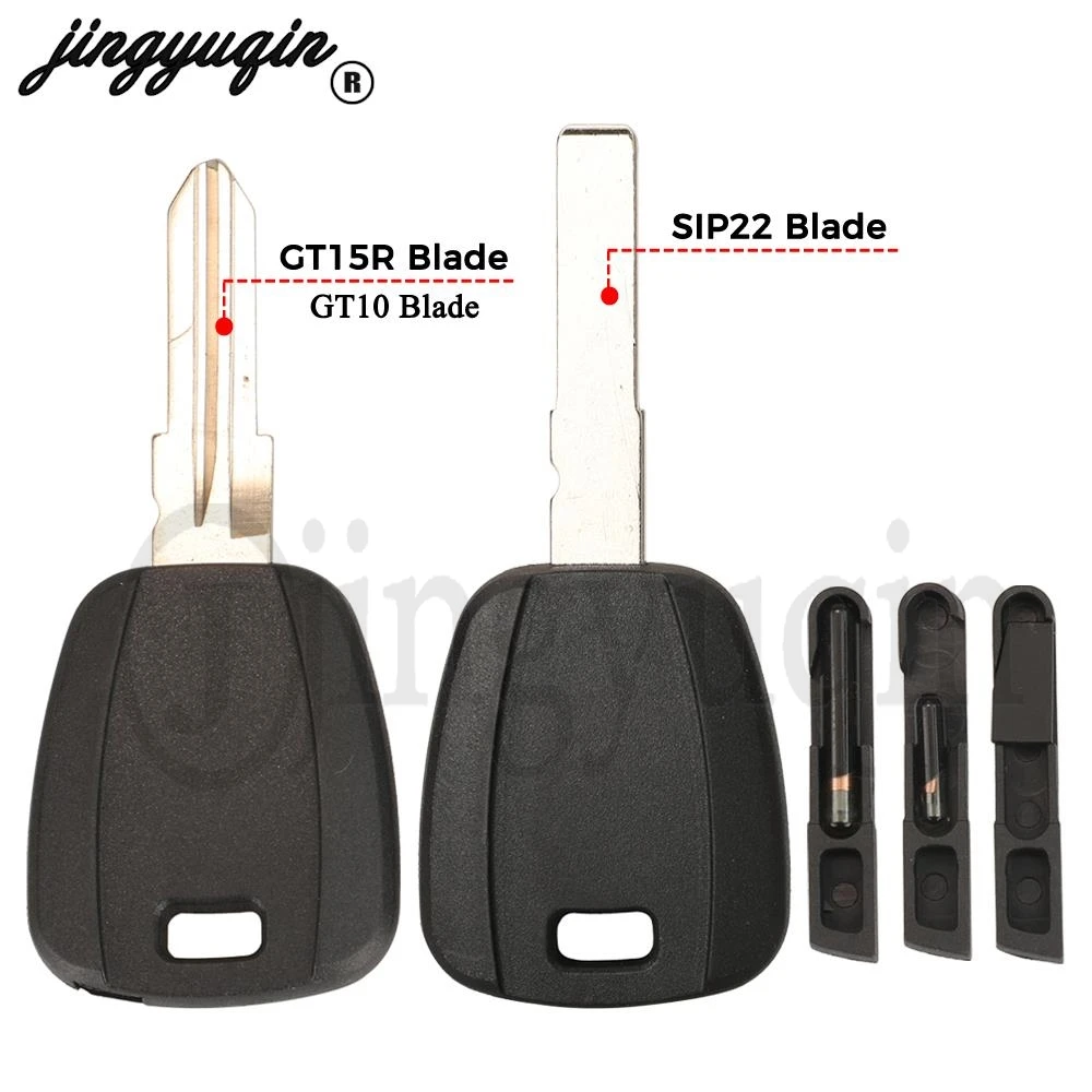 Jingyuqin 15 шт. для Fiat оболочка автомобильного ключа цвет черный 500 Ducato fob Uncut SIP22 / GT10 GT15R