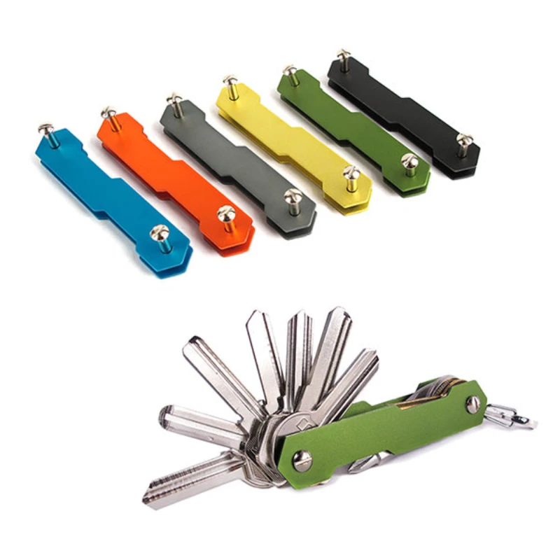 

Multi-function Smart Key Organizer Holder Pouch Bag Keychain Keyring Ring Compact Aluminum Wallets Outdoor Portable High Quality