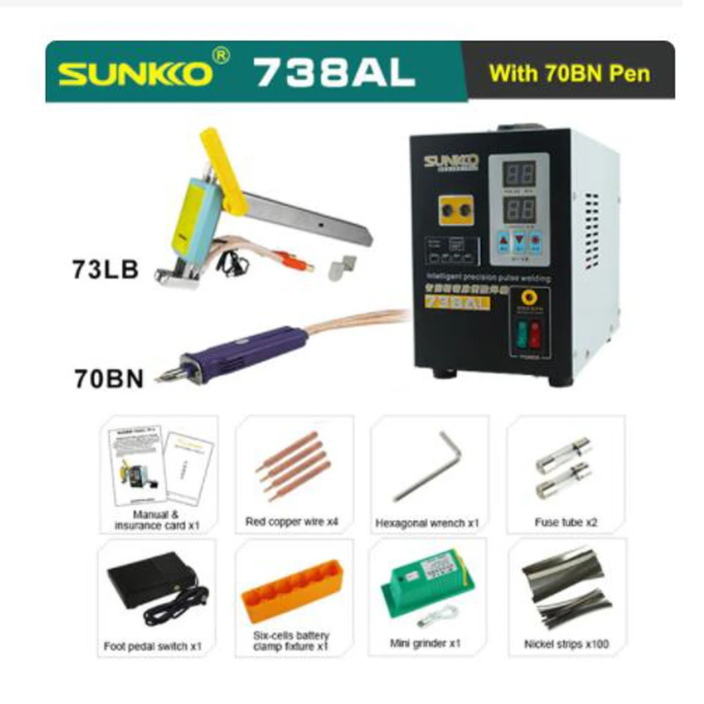 

Spot Welding Machine 3.6KW SUNKKO 738AL New Upgraded Telescopic Arm Handheld WIth Spot Welding Pens Precision Pulse Spot Welders