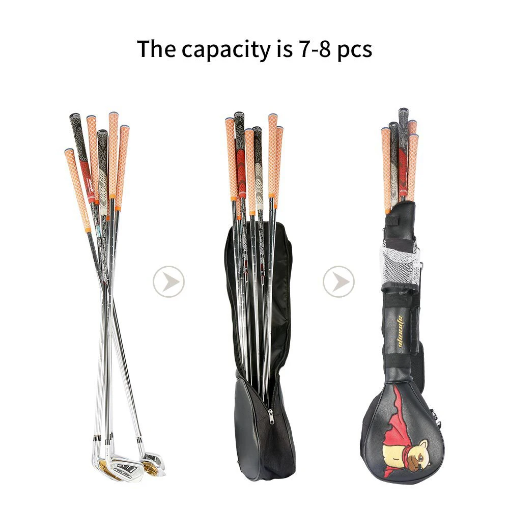 Cute Puppy Folding Golf Gun Bag Soft Golf Club Bag Adjustable Straps Shoulder Club Bag Light Weight