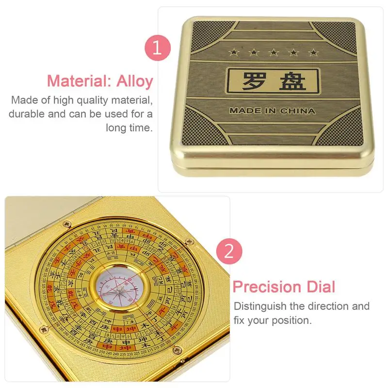 1 шт. Многофункциональный фэн-шуй компас переворачивающийся чехол Luo Pan кемпинг