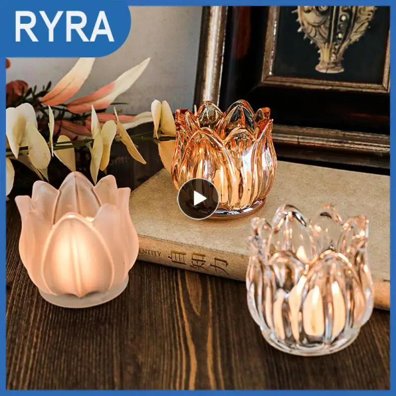 

Romantic Candlestick Cups Tulips Aromatherapy Aromatherapy Candles Holiday Supplies Dinner Props Candlelight Dinner