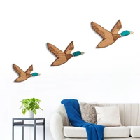 3 pcs duck decorative wall ornaments retro duck wall decoration pendant for home office hotels vintage animal wood pendant