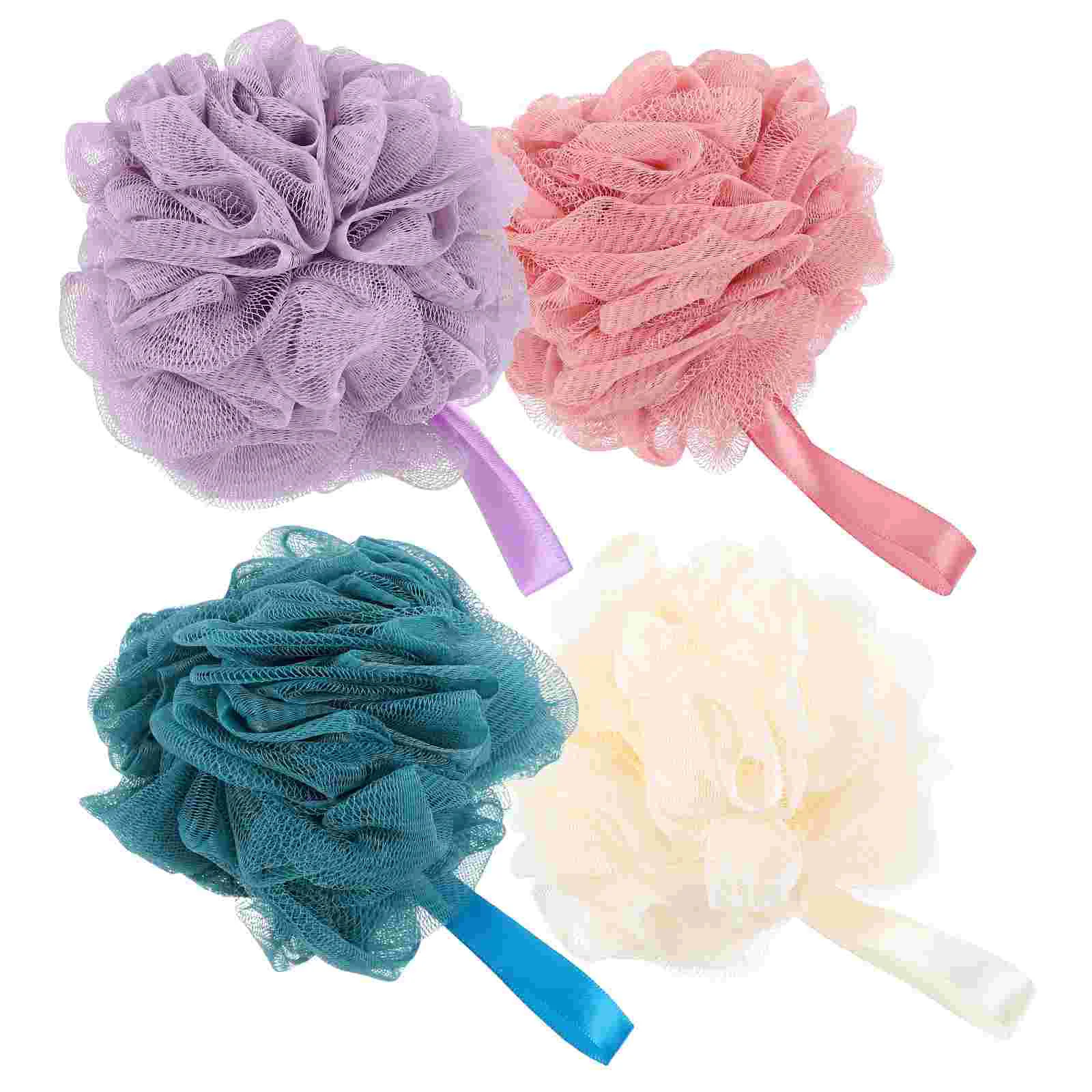 

4pcs Skin Cleaning Scrubber Body Exfoliating Shower Loofah Bath Ball Accessory