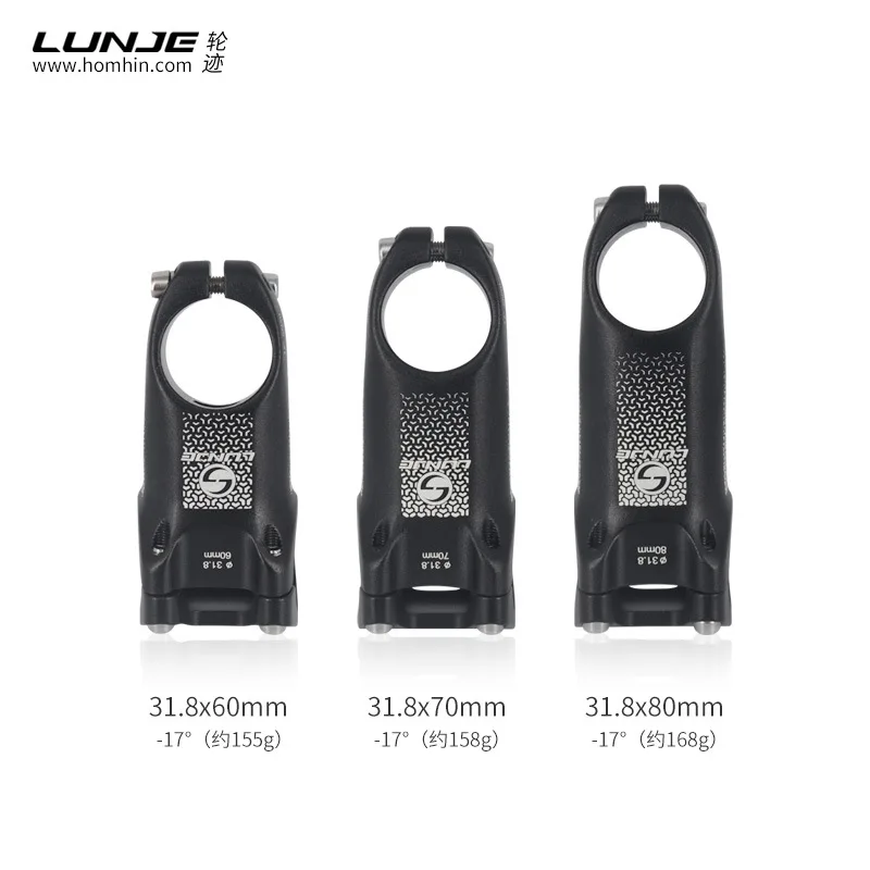 Велосипедный стержень под углом-17 ° алюминиевый сплав 60/70/80/90/100 мм горный