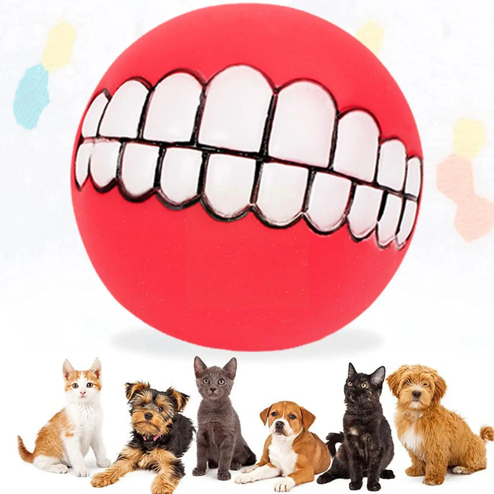 

Silicone Sounding Dog Toy Ball Chew Treat Holder Tooth Cleaning Toys Training Pet Squeak Dog Interactive Supplies Puppy B4Z9