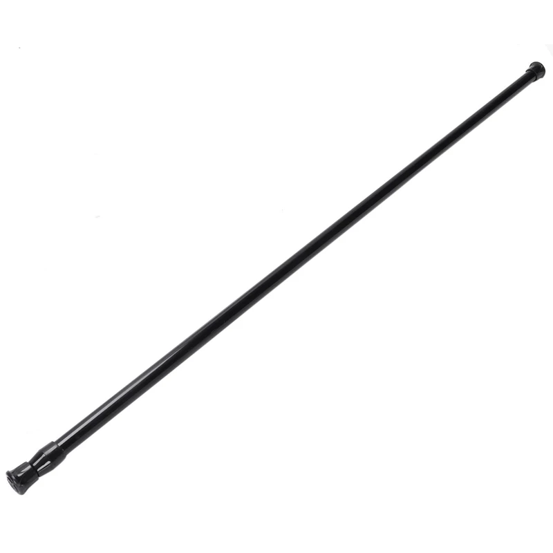 BEST4X Extendable Telescopic Spring Loaded Net Voile Tension Curtain Rail Pole Rods 70-120Cm Black | Shower Poles