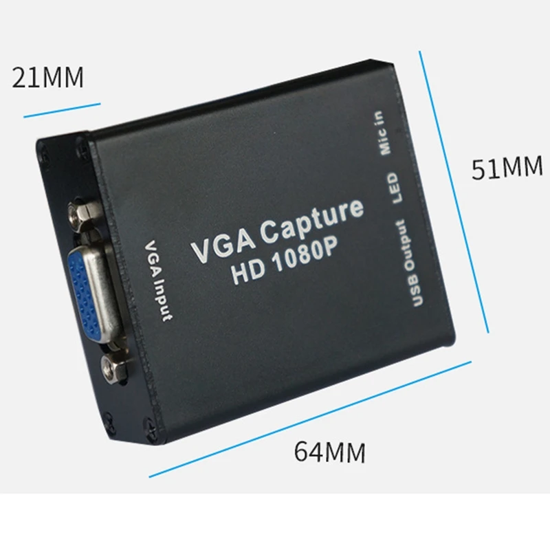 Адаптеры VGA-To-USB 1080P с картой видеозахвата для проектора запись встреч поддержка OBS