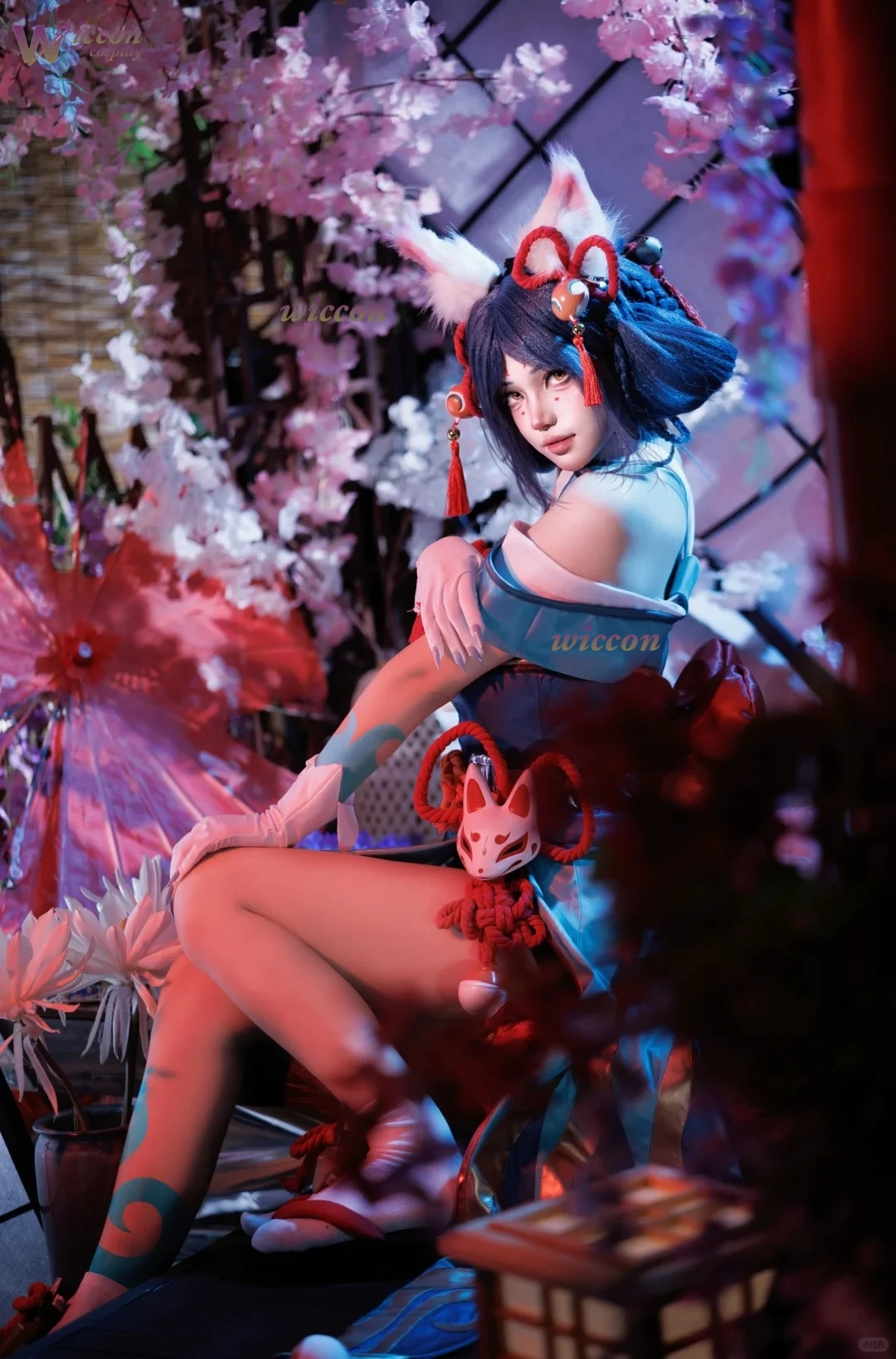 Фото Костюм для косплея Кирико из игры Overwatch: униформа, хвост, уши, значок. Одежда для Хэллоуина, карнавала, вечеринки, Рождества, ролевых игр. №1