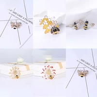dmari women brooch unisex vintage pin korean fashion style sweet honeybee hive flowers apidae enamel badge insect accessories
