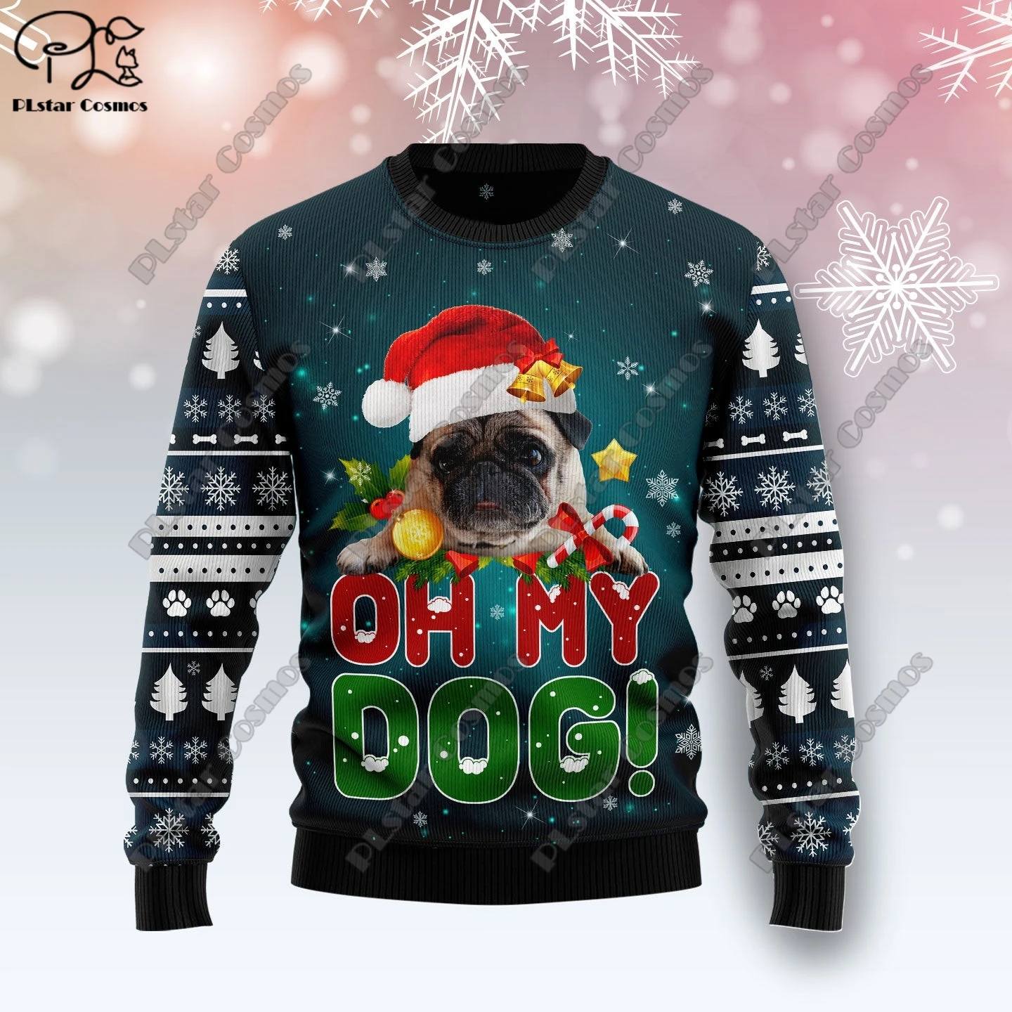 Новинка милый Рождественский свитер с 3D принтом животных уличный Повседневный