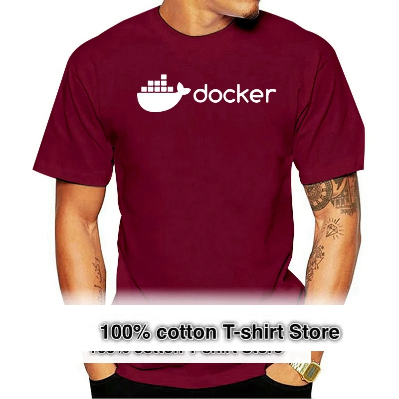 

Men Short sleeve tshirt Docker White Edition Logo Unisex T Shirt Women t shirt