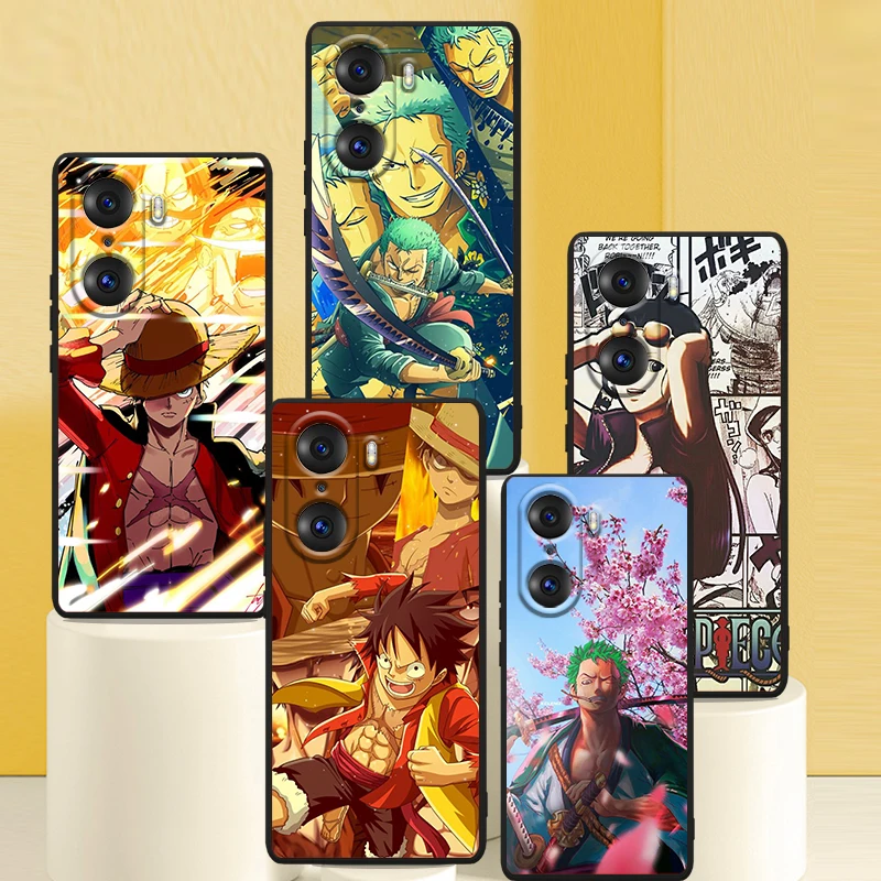 

One Piece Luffy Nami Phone Case For Honor 70 60 SE 50 X8 X7 X30 X20 20 10 10X 10i 9C 9A 9X 8A 8X Pro Lite Black Cover