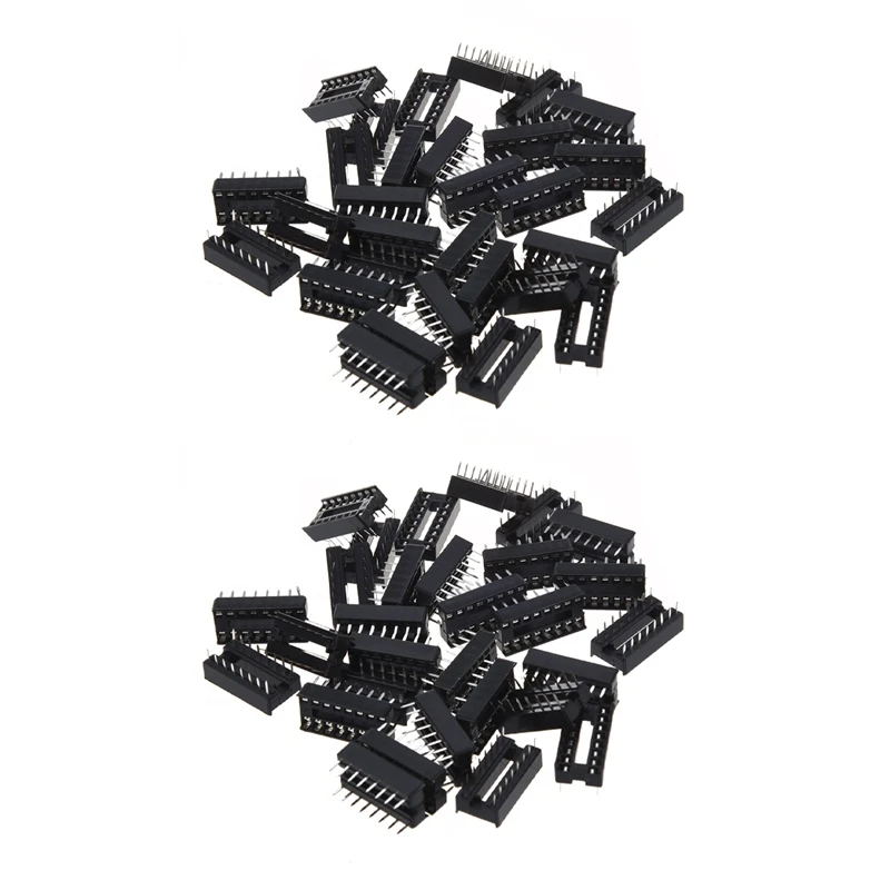 

HOT SALE 60 Pcs 16 Pin 2.54Mm DIP IC Socket Solder Type Adaptors
