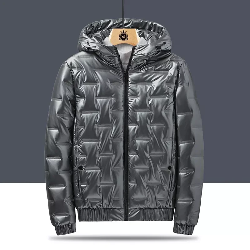 New2022 Down Jackets Men Thickened Warm Bubble Padded Bright Parka Mens Hooded Overcoat Windbreaker Snow Coats Jaqueta Masculina