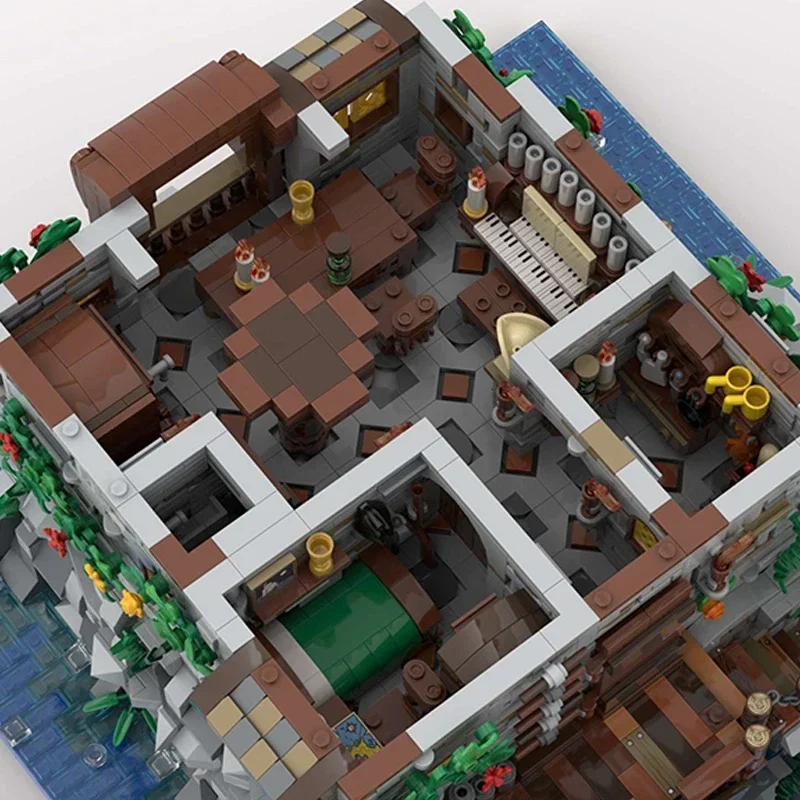 Технические Moc-кирпичи модель крепости остров пиратского черепа модульные
