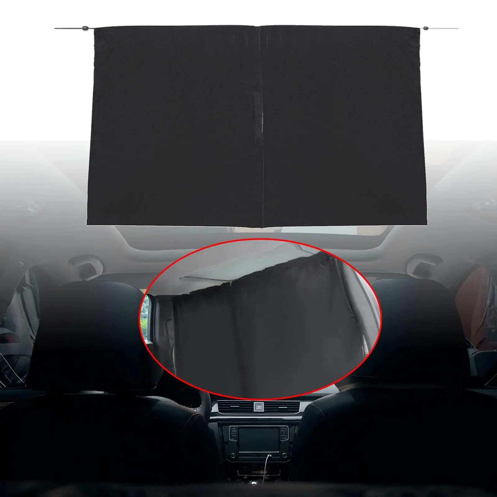 Durable Car Divider Curtain Lightweight Polyester Portable Universal Isolation