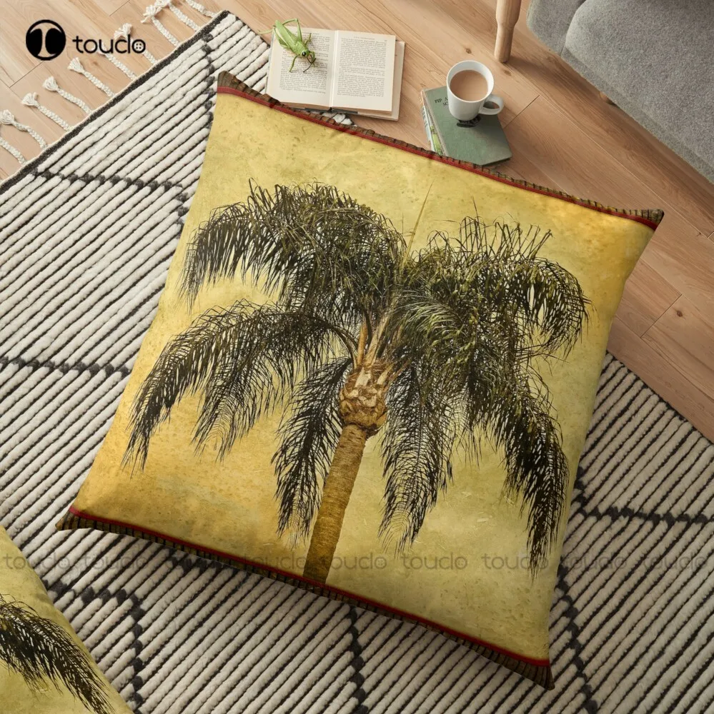 

Tropical Retro Palm Tree Vintage Hawaiian Palms Throw Pillow Black Throw Pillows For Couch Home Hotel Fashion Bedroom Comfort