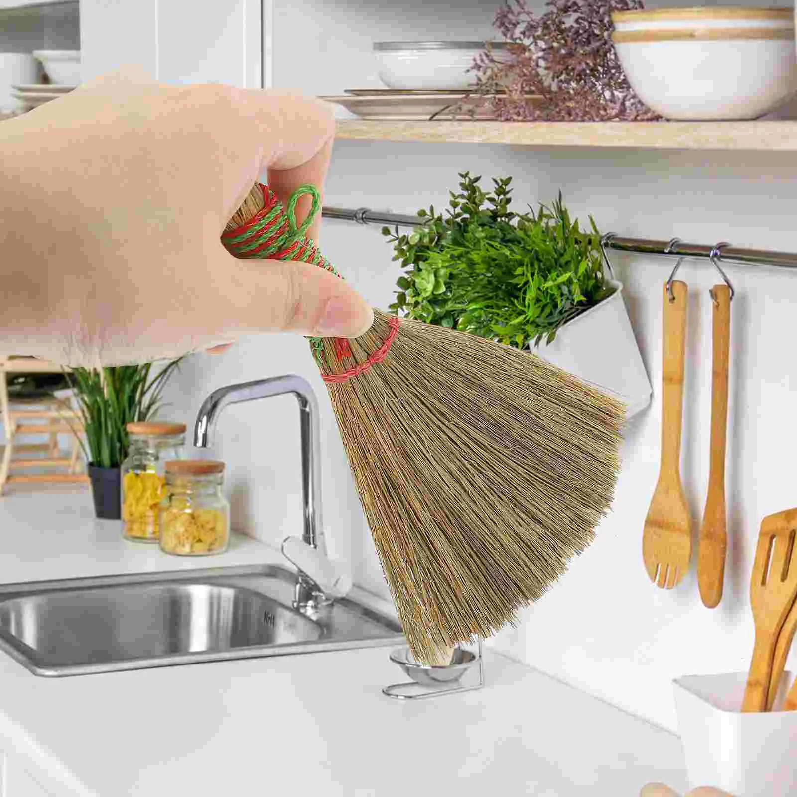 

2 Pcs Kitchen Cleaning Broom Desks Whisk Small Miscanthus Hand Child Desktop Household Brooms Goods