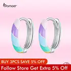 Оригинальные Серебряные серьги Bamoer, 925 пробы, серебряные серьги ярких цветов, подарок для девочки, эффектные модные ювелирные изделия GXE1085