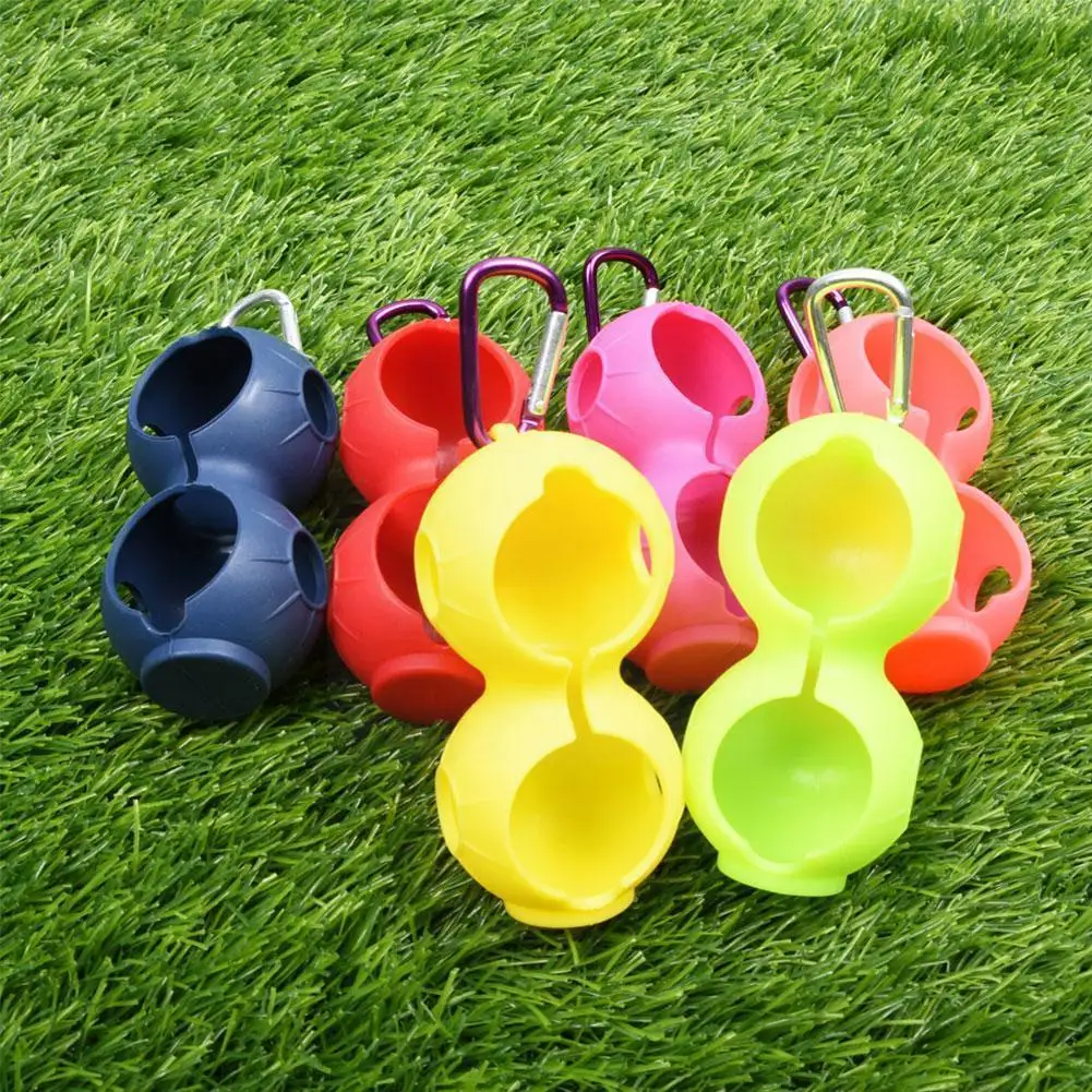 

New Golf Ball Protective Cover Soft Silicone Waist Ball Accessories Fall Resistant Holder Double Carabiner With Keyring Gol I5d4
