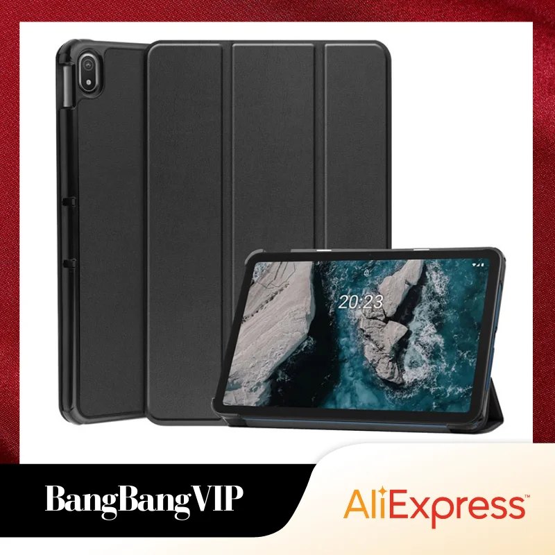 

for Nokia T20 Tablet Magnet Tri Folding Leather Case Stand Cover