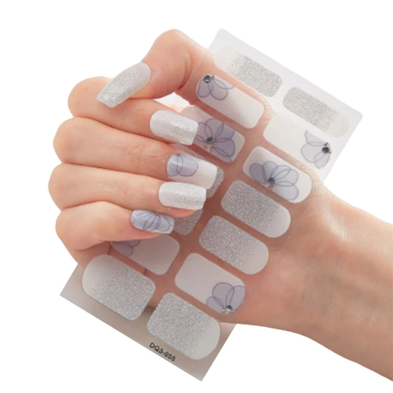 

14 Pcs Gel Nail Polish Strips Self Adhesive Full Wraps Polish Nail Art Stickers