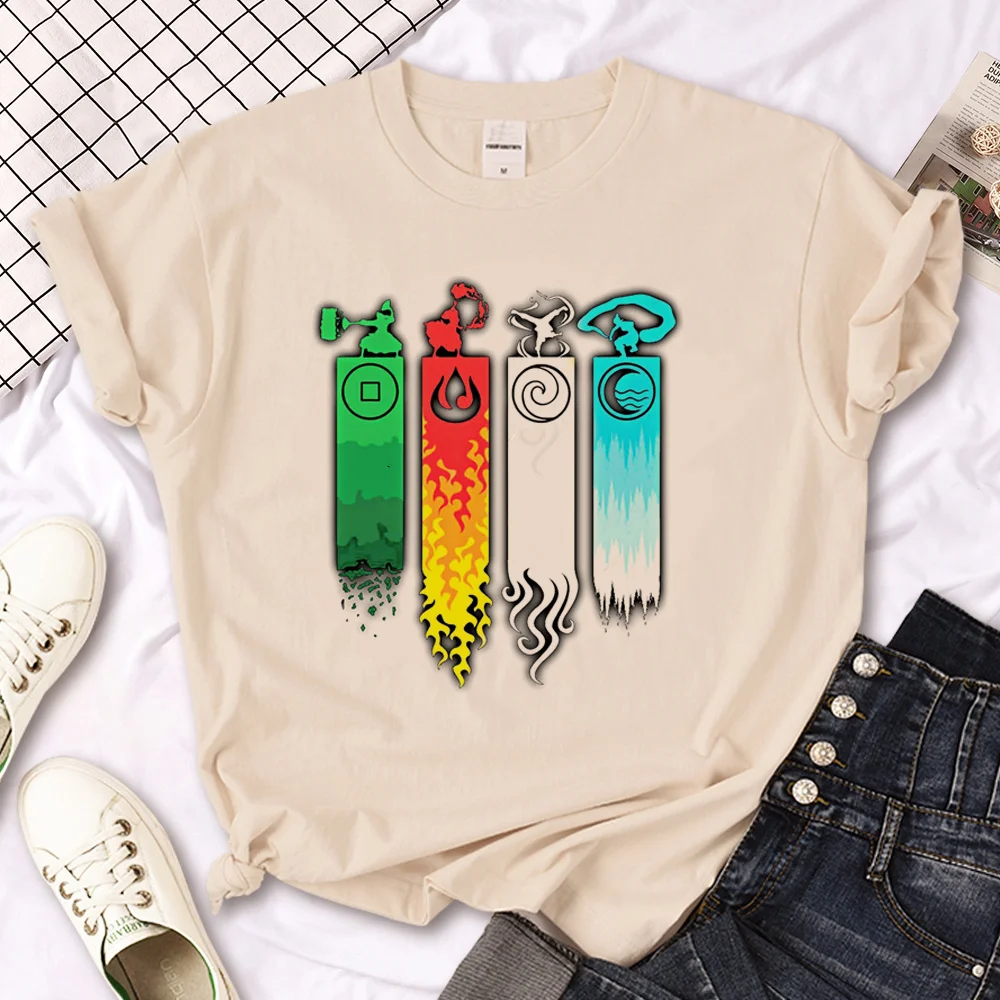 

Elemental Bending Avatar t-shirts women summer top girl anime clothing