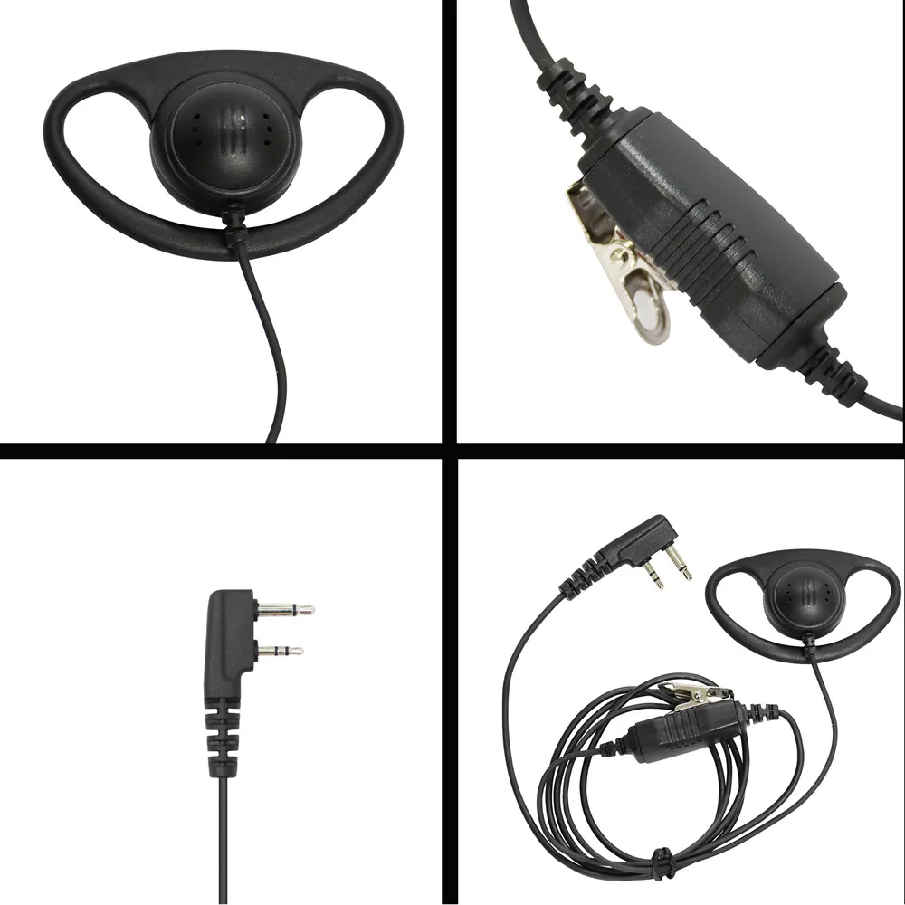 D Shape Ear Hook Earpiece with PTT Mic Headset for IC-F3011 F4011 F3001 F4001 F1000 F2000 F321 F4210 F3230 Radio--VBLL