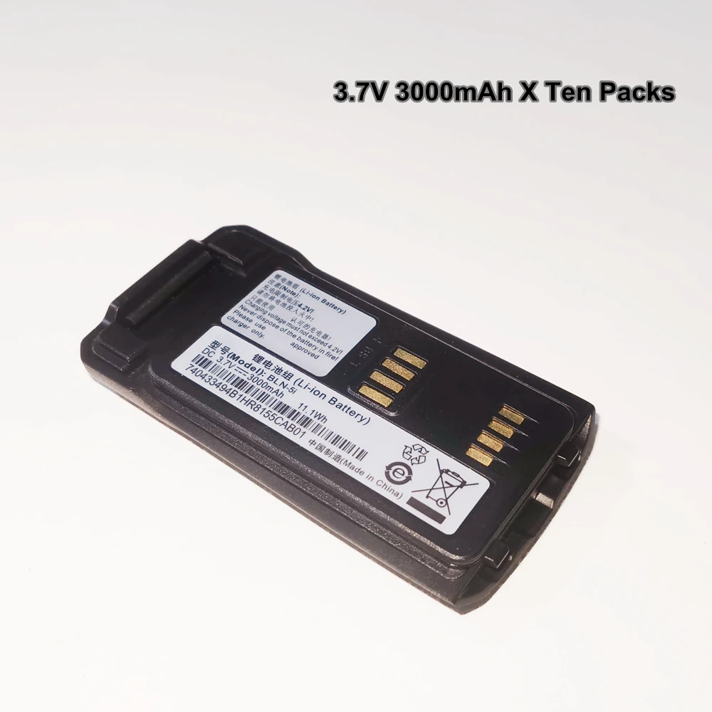 

Ten Packs 3000mAh 3.7V 11.1Wh Lithium-Ion Battery for EADS Airbus Cassidian TH9 THR9 THR9i THR9+ Tetra Radio BLN-5i BLN-6L