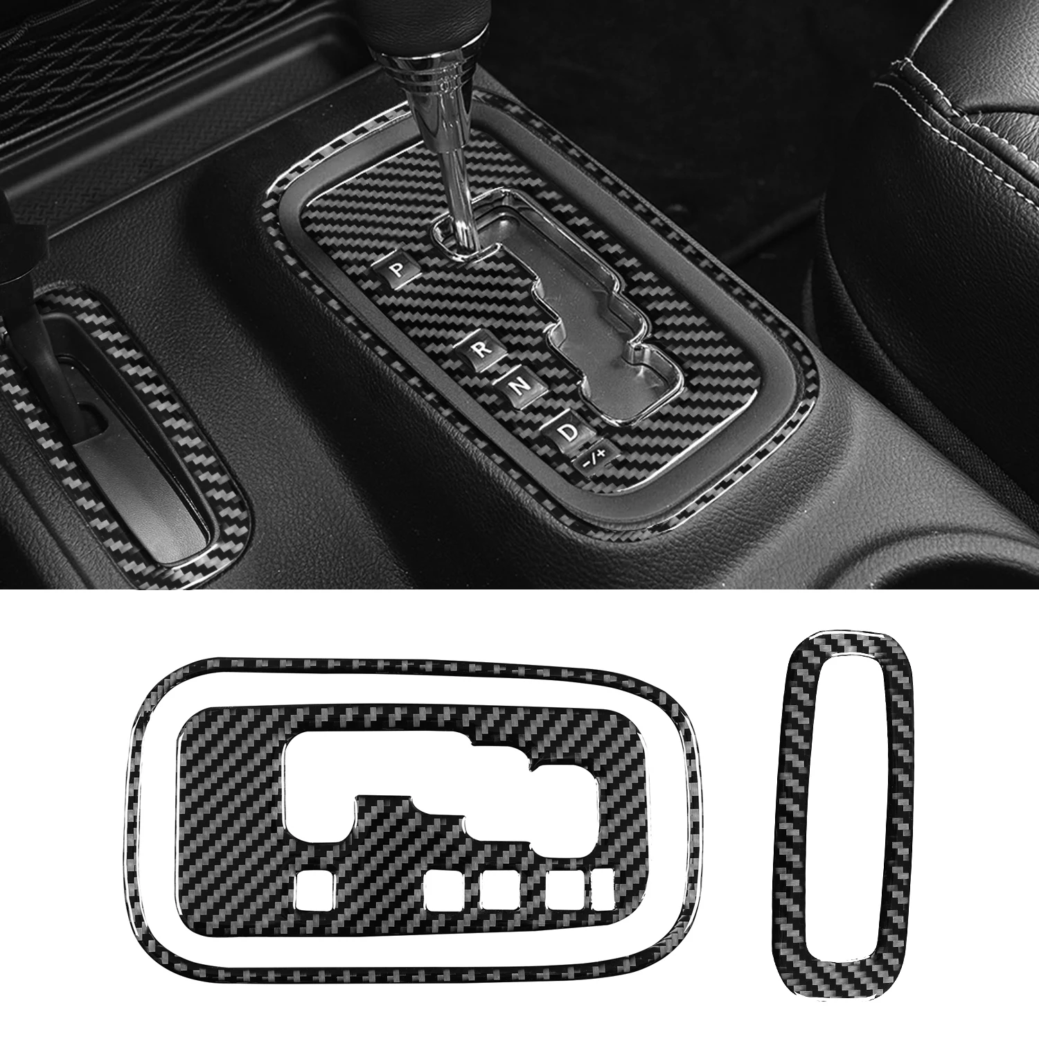 

Carbon Grain Gear Shift Panel Decoration Cover Trim Stickers for Jeep Wrangler JK 2011 2012 2013 2014 2015 2016 2017 Accessories
