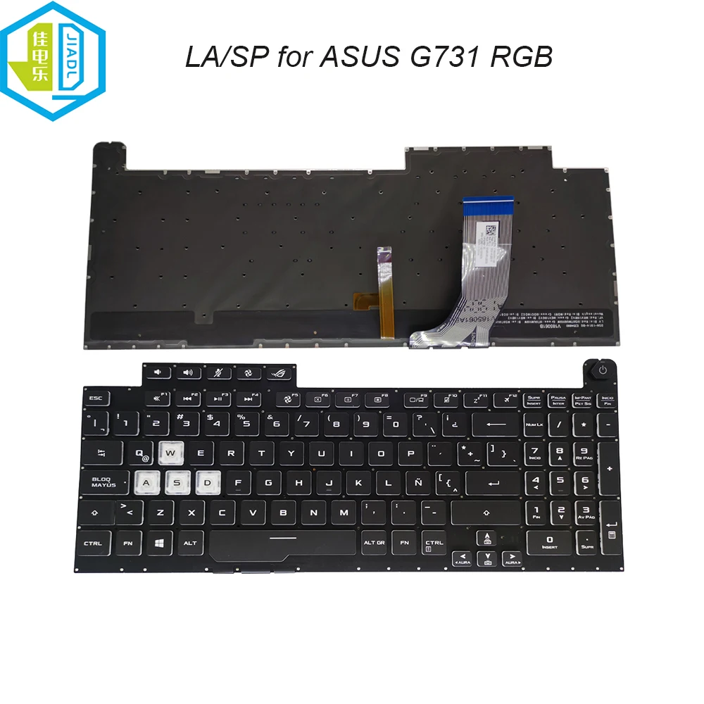 

RGB Backlit Latin fit Spanish keyboard for ASUS ROG strix G731 G731G G731GT GU G731GU colorful backlight keyboards 0KN1-912SF11