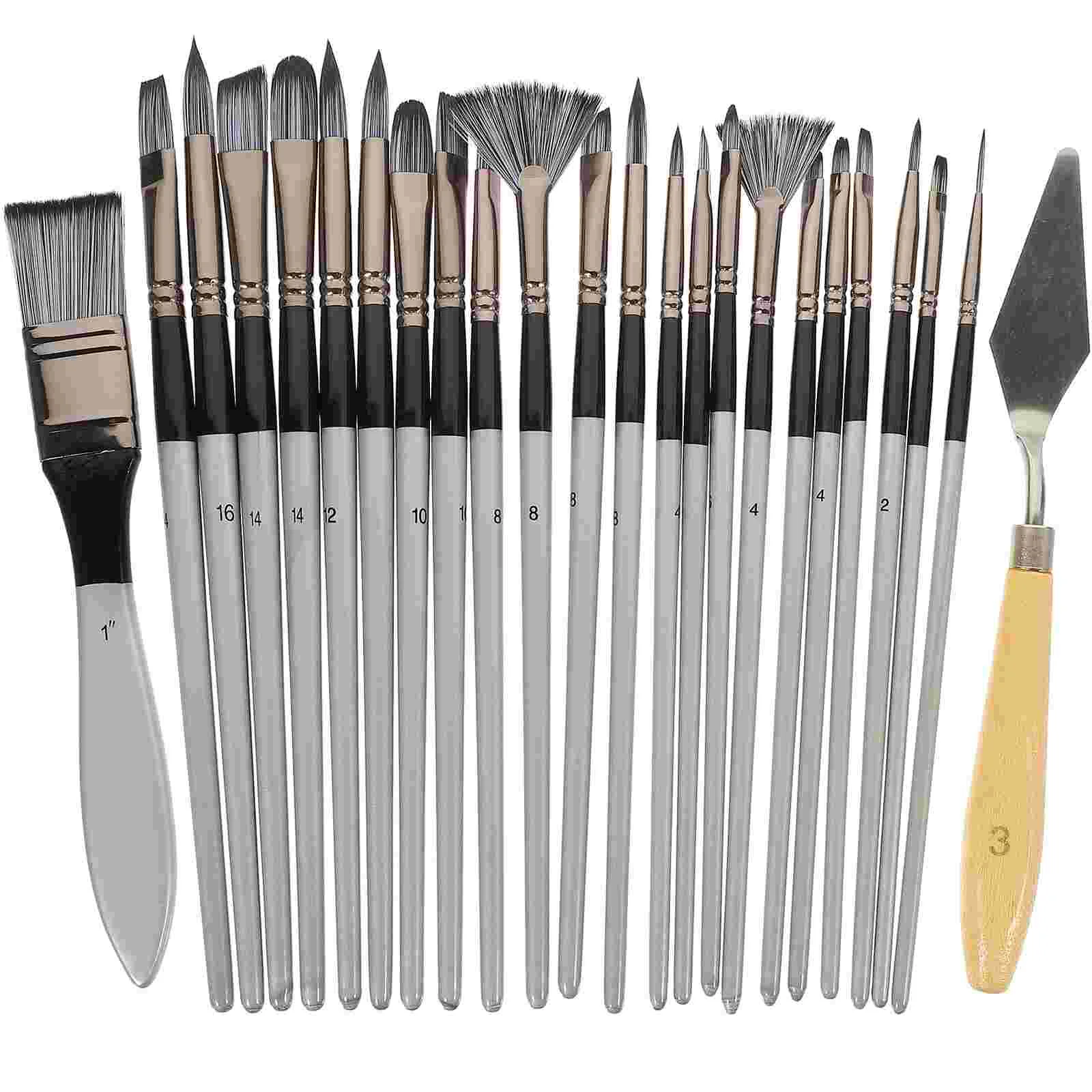 

Brushes Painting Spatula Brush Watercolor Detail Mixing Artist Oil Tray Supplies Miniature Acrylic Fine Board Color Sets