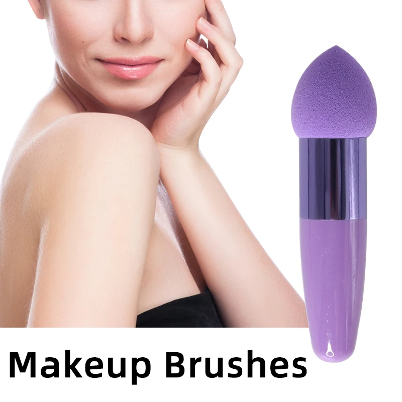 Mushroom head Foundation Powder Puff Women Beauty Sponge With handle Smooth Shaped Professional Cosmetic makeup Tool |