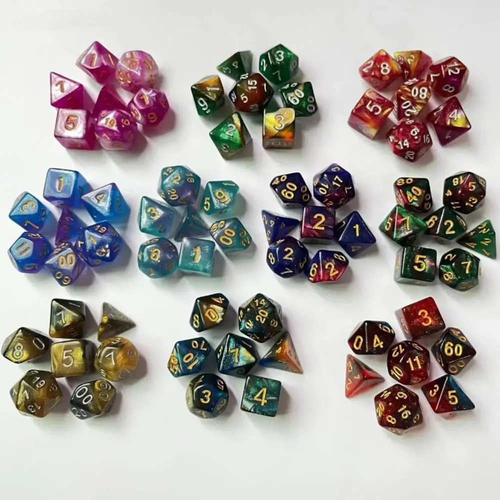 

7Pcs/set Acrylic D12 D20 D4 D6 D8 D10 For TRPG DND Polyhedral Dice Game Dice Table Game DND Dice