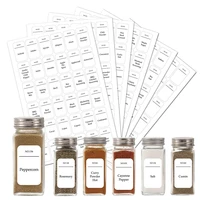 216pcs stickers for spice jars label words in black and white food bottle container gadget seasoning marks sticker