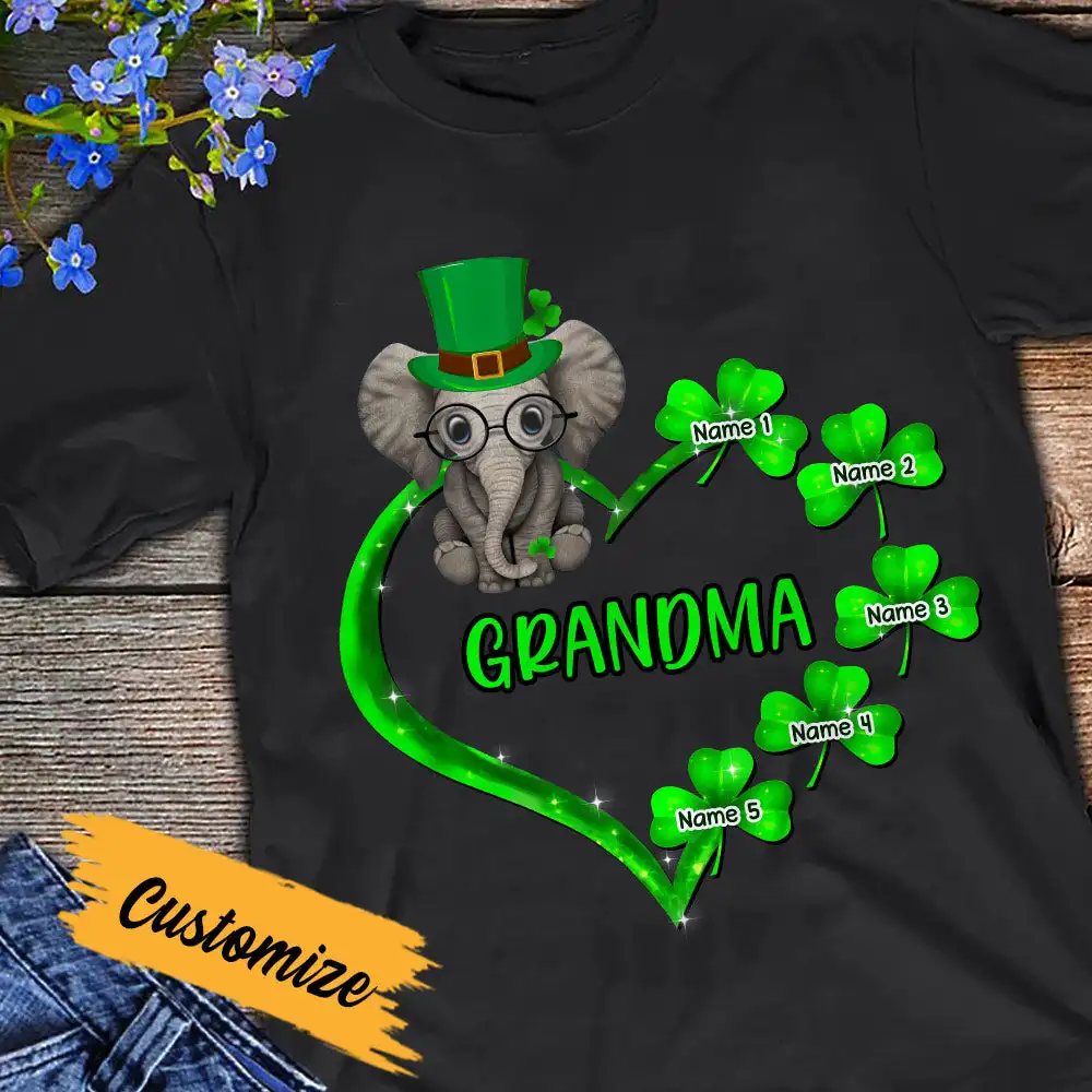 

Mom Grandma Patrick's Day Elephant T Shirt