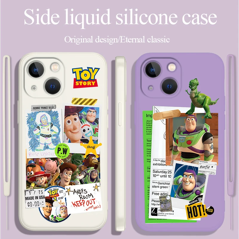 

Disney Toy Story Poster For Apple iPhone 14 13 12 11 Pro Max mini XS XR X 8 7 SE Liquid Rope Phone Case Capa Cover