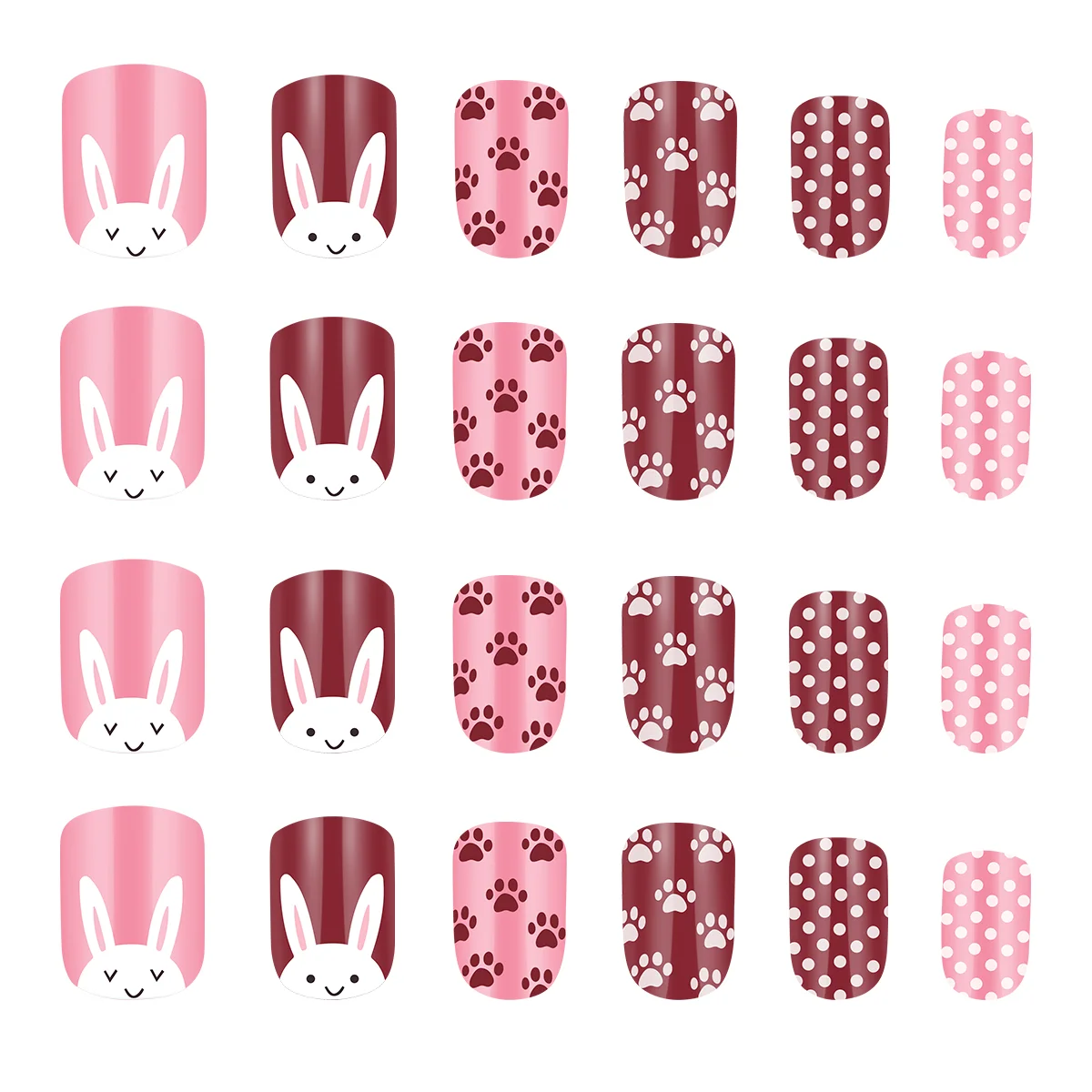 Minkissy 24 шт. полное покрытие накладные ногти искусственные мультяшный дизайн для