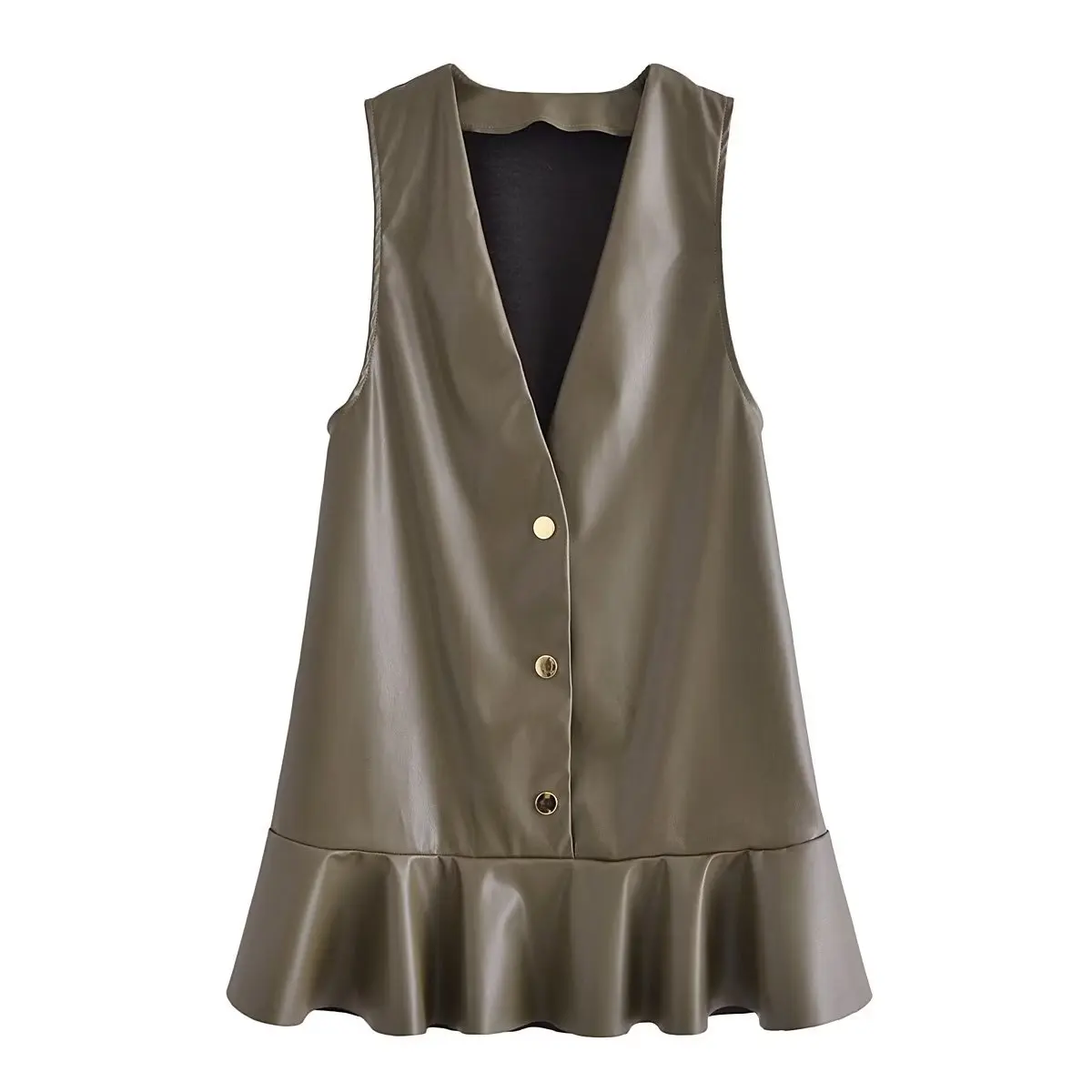 

Новинка Осень 2022 Женская одежда в европейском и американском стиле элегантная светильник Кая многослойная декоративная жилетка из искусст...