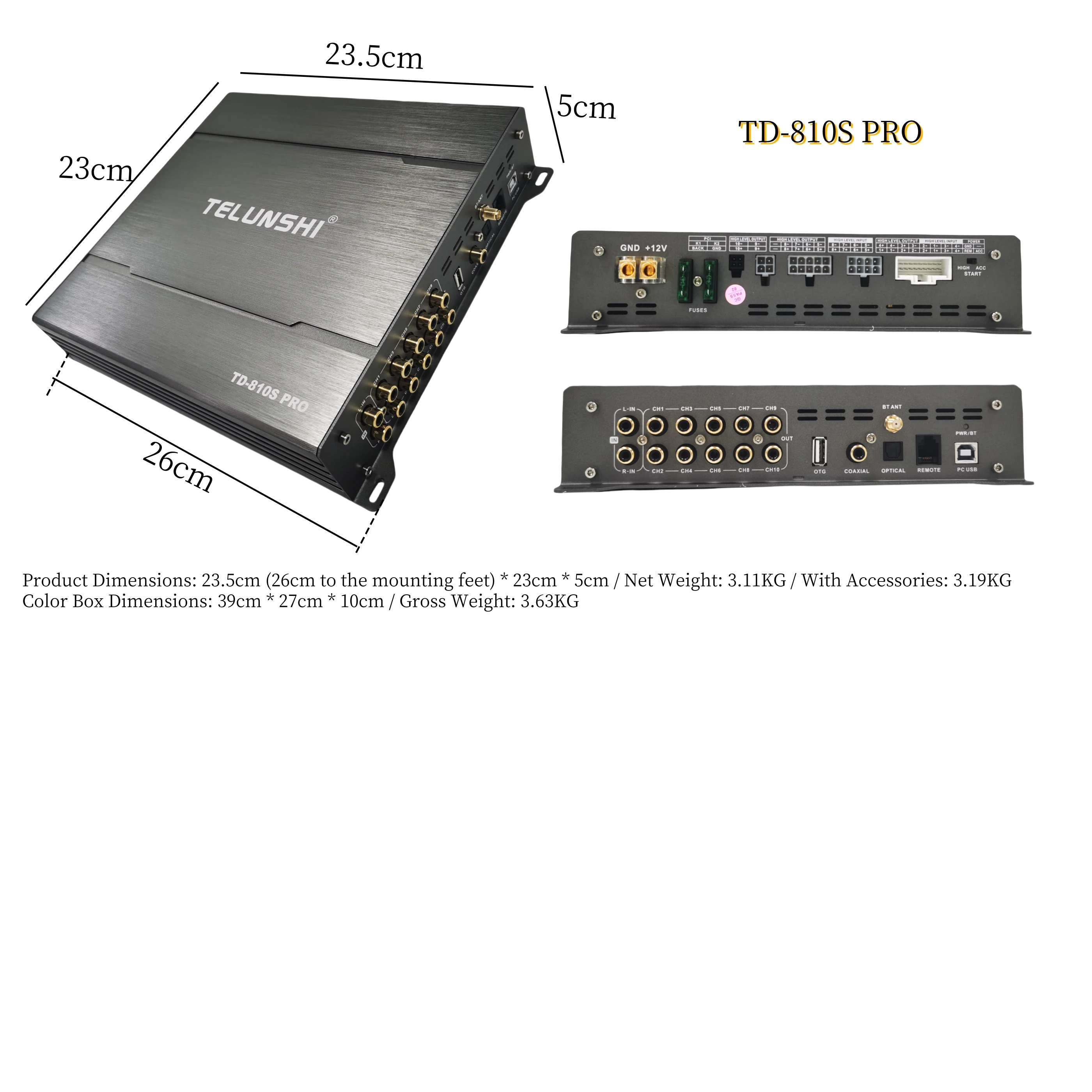 Фото 31-полосный эквалайзер TD-810S PRO, автомобильная аудиосистема с DSP, усилитель класса AB, профессиональное цифровое усилительное устройство для автомобильных CD-плееров, обеспечивающее воспроизведение без потерь качества. №1