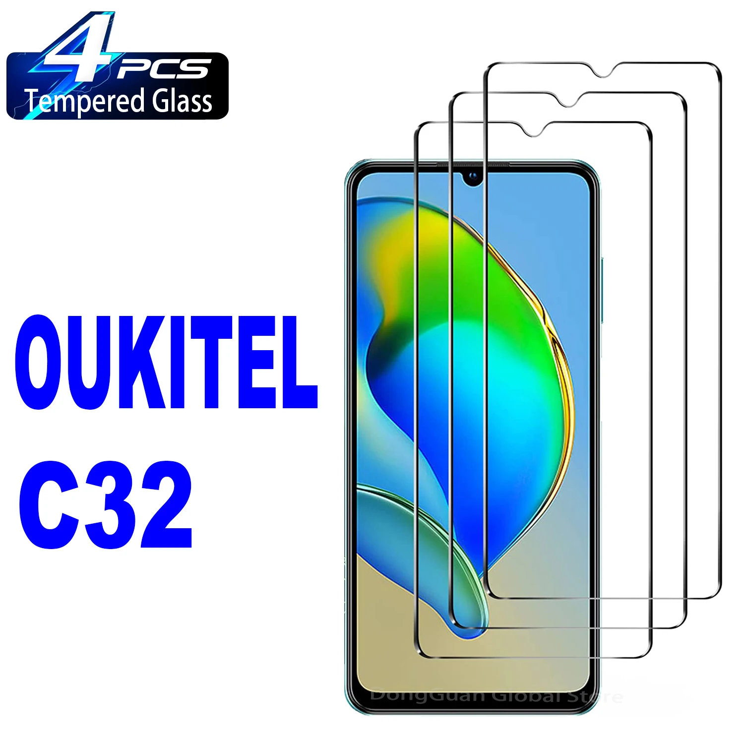 

4Pcs Tempered Glass For OUKITEL C32 C32 C25 C21 Pro C31 Pro C22 Screen Protector Glass Film