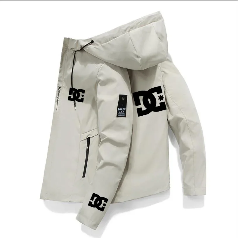 Ветрозащитная куртка с принтом постоянного тока для мужчин капюшон альпинизма