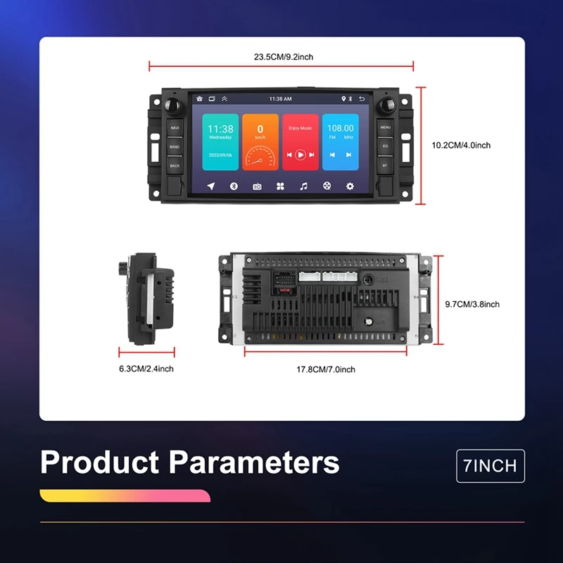 Автомобильная стереосистема для Jeep Wrangler JK Dodge RAM 1500 2 Din Android Radio Carplay 7-дюймовая с