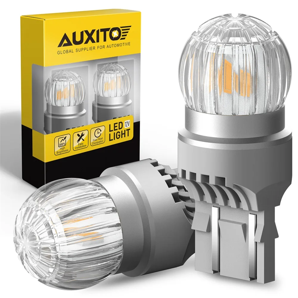 

2X AUXITO 300% ярко-желтый светодиод 1156 P21W BA15S BAY15D T20 7440 W21W 7443 Поворотные указатели заднего хода DRL Canbus 12 В 3030SMD 360
