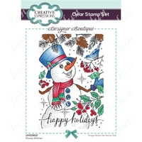 handmade happy holidays snowman wishes clear stamps scrapbooking craft supplies make photo album christmas card mould embossing