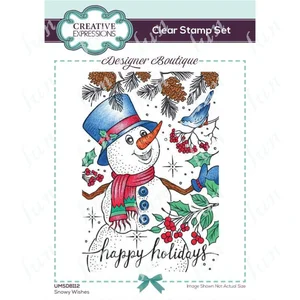 Handmade Happy Holidays Snowman Wishes Clear Stamps Scrapbooking Craft Supplies Make Photo Album Chr in Pakistan
