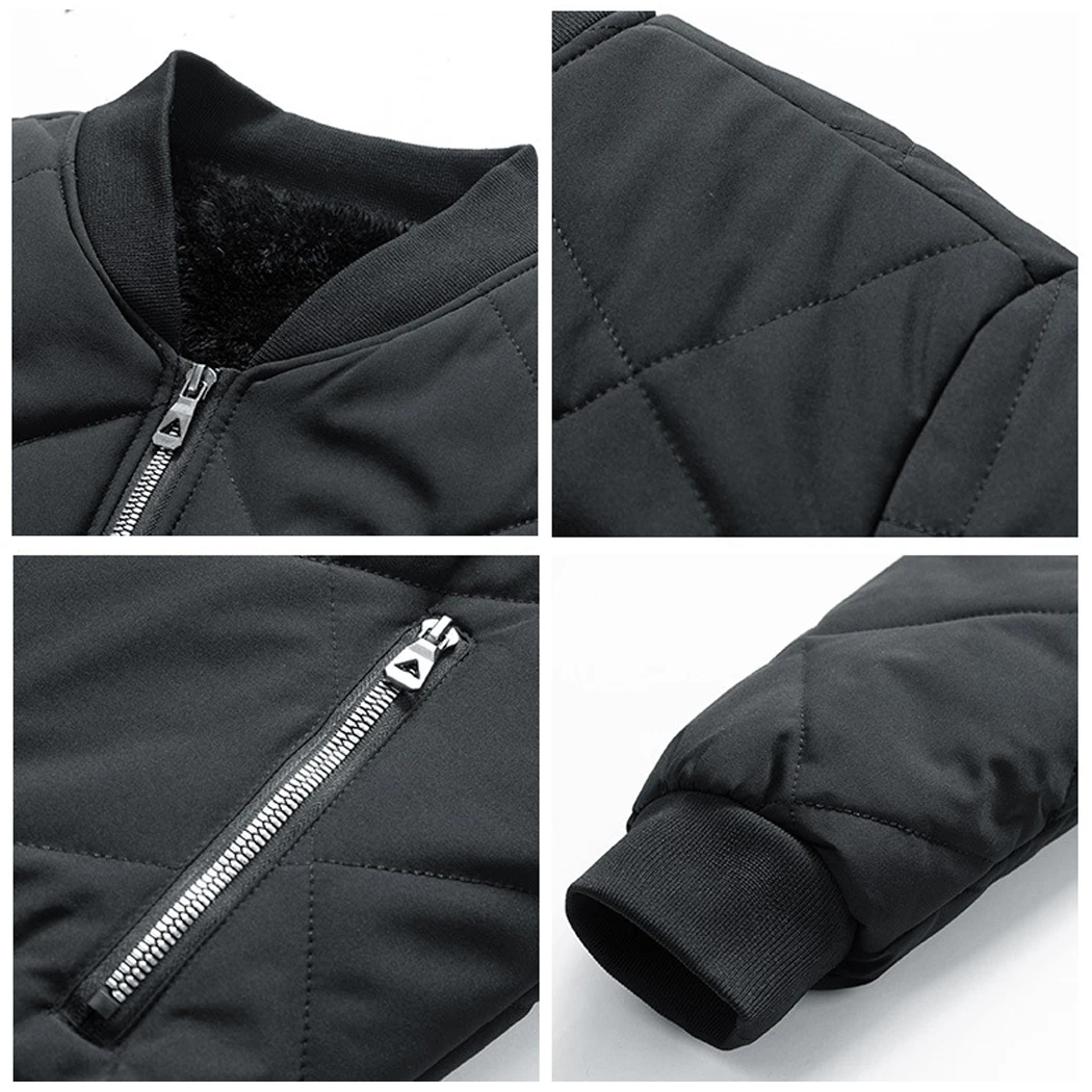 1x Winter Men's Cotton Jacket Pilot Motorcycle Bomber Safety Flight Jacket Overalls Thickened Warm Uchimura Baseball Uniform